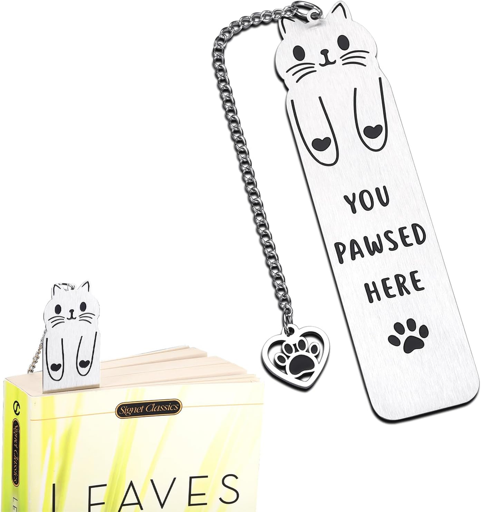 Christmas Stocking Stuffers for Teens Girls, Cute Cat Bookmark Gifts for Book Lo