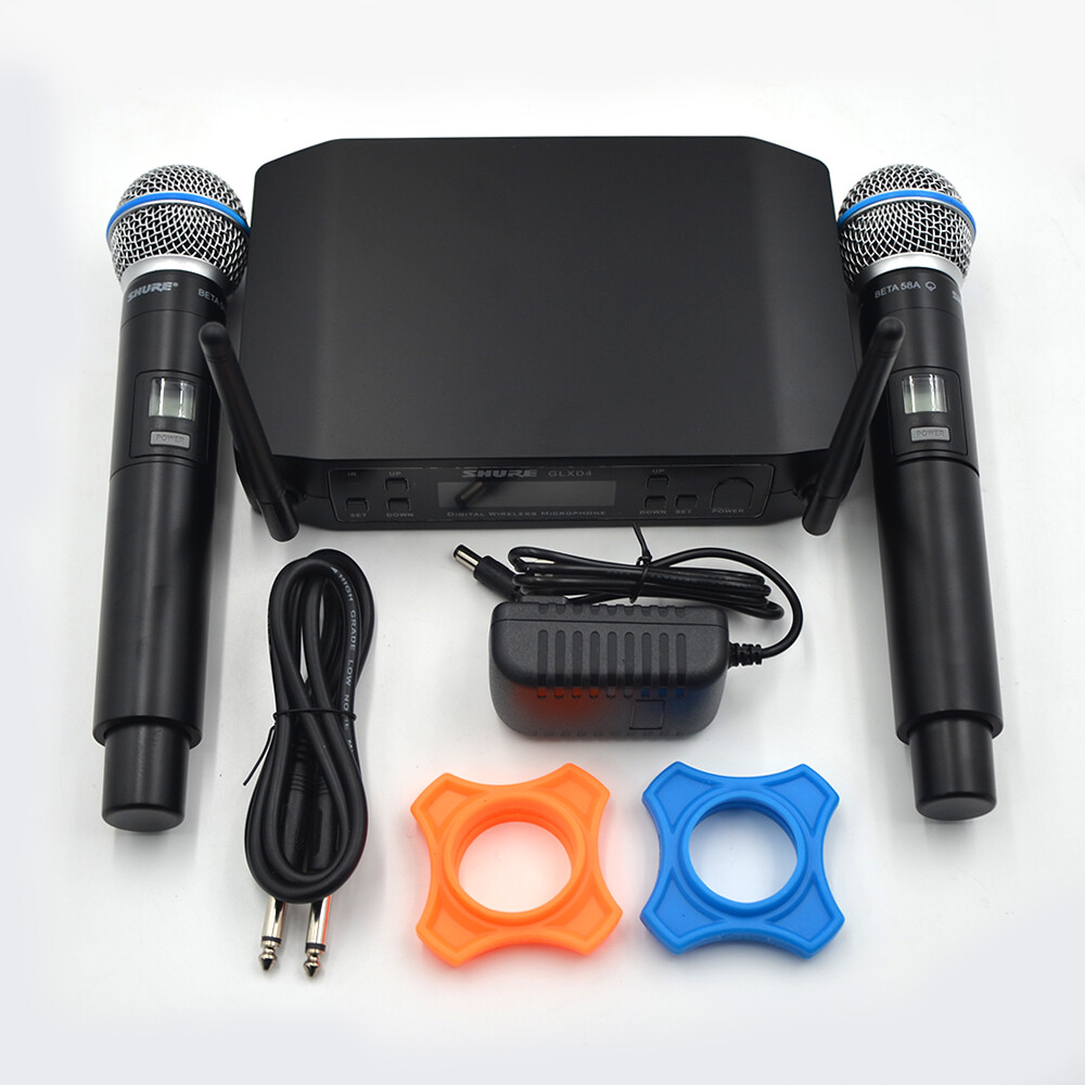 HOT New GLXD4 Vocal Dual Channel Wireless Microphone SHURE 2 BETA58A GLXD24