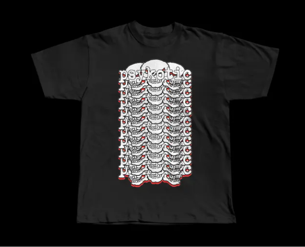OsamaSon Skull Psykotic Tour Merch | Heavyweight Black Tee