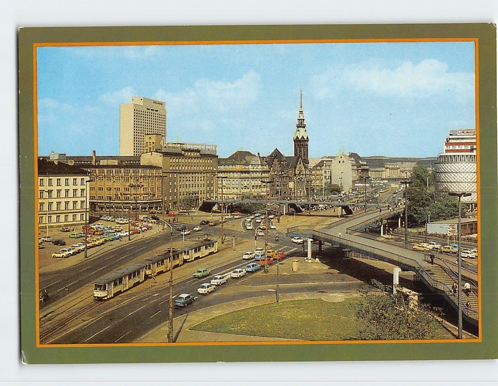 Postcard Home of the Leipzig Fair Messestadt Leipzig Germany