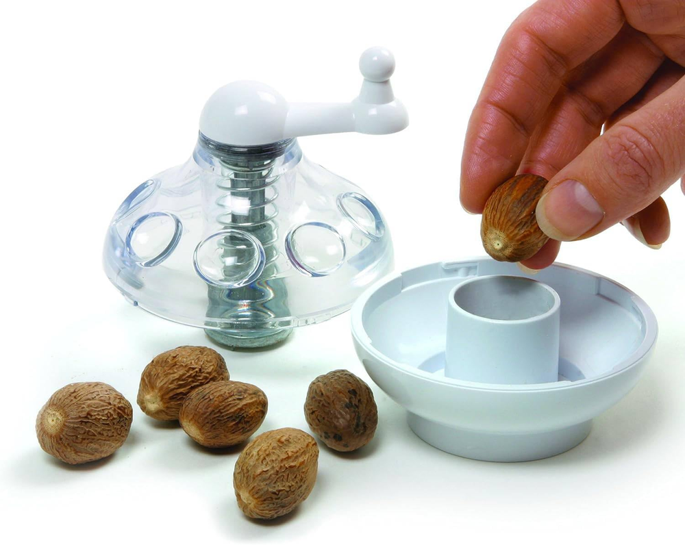 White Nut and Hard Spice Grinder for Nutmeg Ginger Rock Salt and Peppercorns
