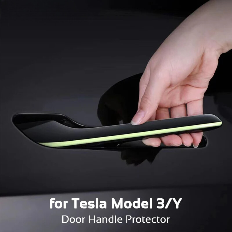 テスラモデル3 Yステッカーラップ用4ピースセット車ドアハンドルプロテクターカバー