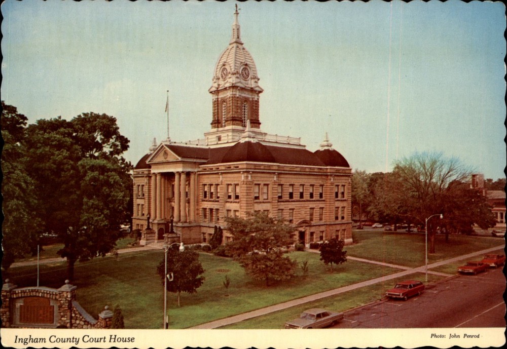 Ingham County Court House Mason Michigan vintage postcard m354