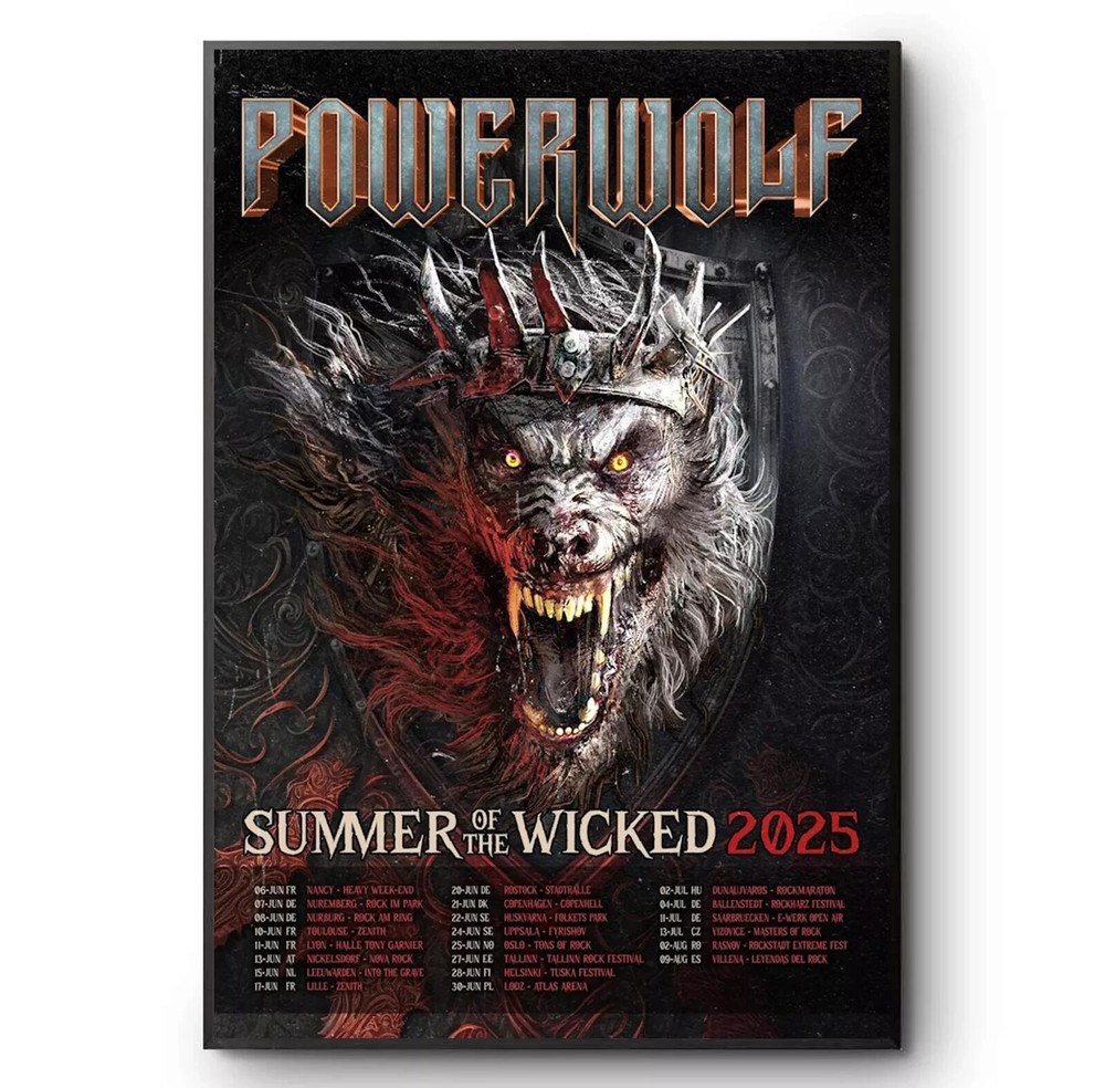 Powerwolf Summer Of The Wicked Tour 2025 Unframed Movie Poster