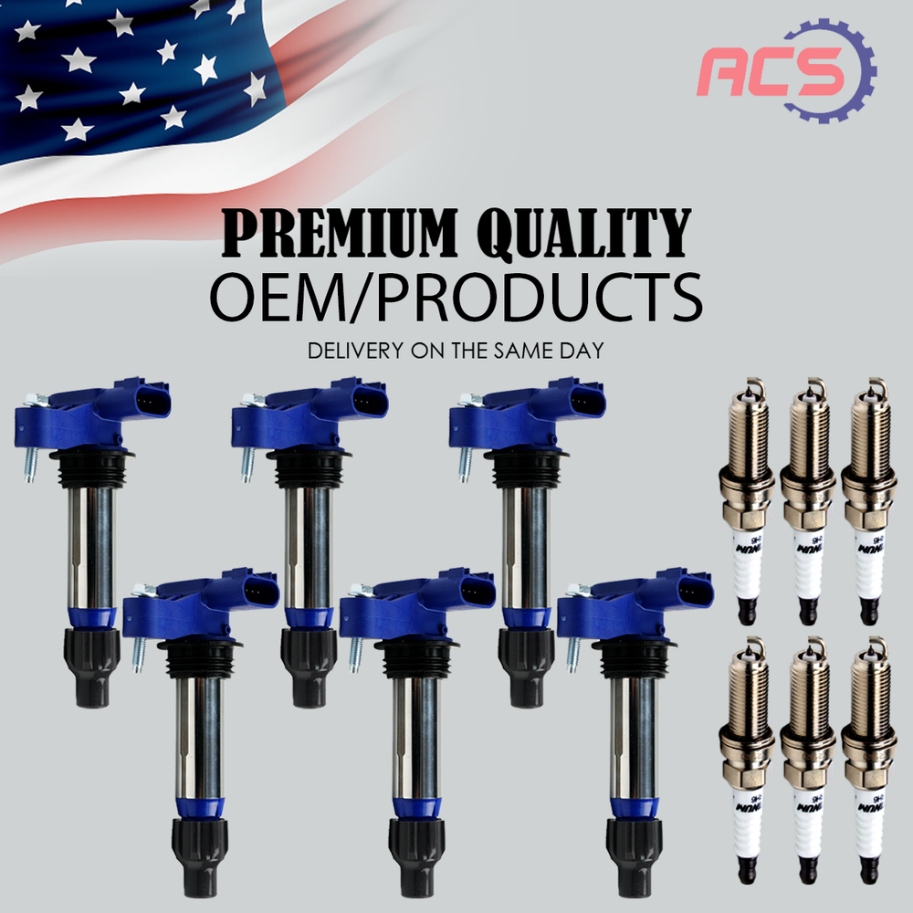 6X High Performance OEM Ignition Coil & Spark Plugs for GMC Chevy Cadillac UF569