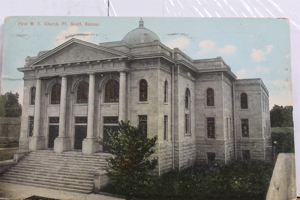 Kansas KS Fort Scott First ME Church Postcard Old Vintage Card View Standard PC