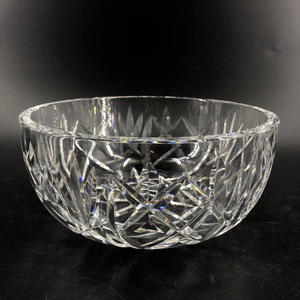 Vintage Waterford Crystal 8 Inch Round Cut Glass Bowl Centerpiece 4 Inch Height