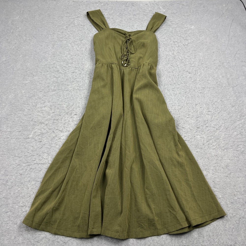 Scarlet Darkness Lace Up Dress Womens XXL Green Regencycore Renaissance Corset