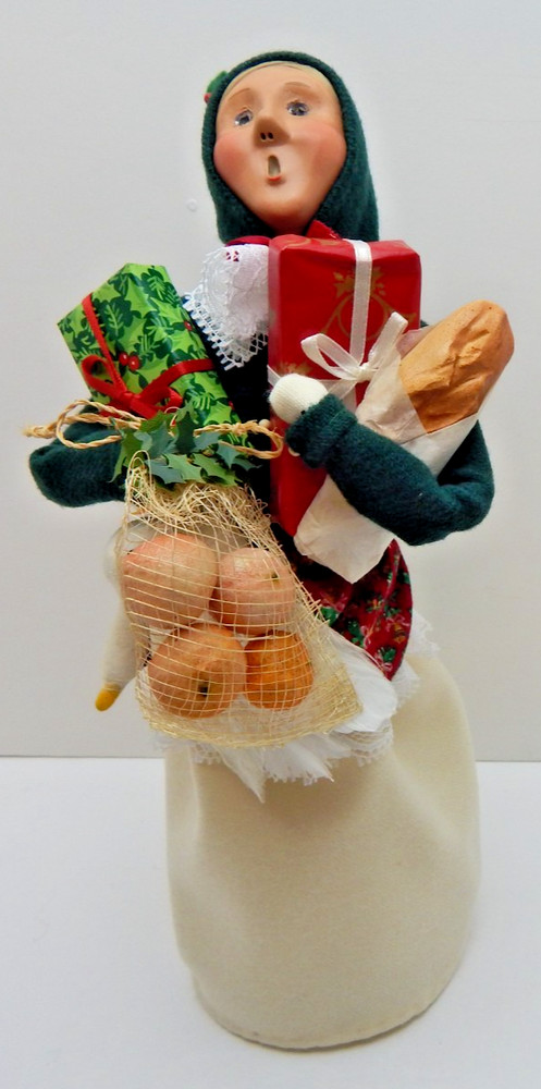 Byers Choice Carolers 2000 Woman Shopper Goose Gifts Citrus Bread 540 Hole/Dress