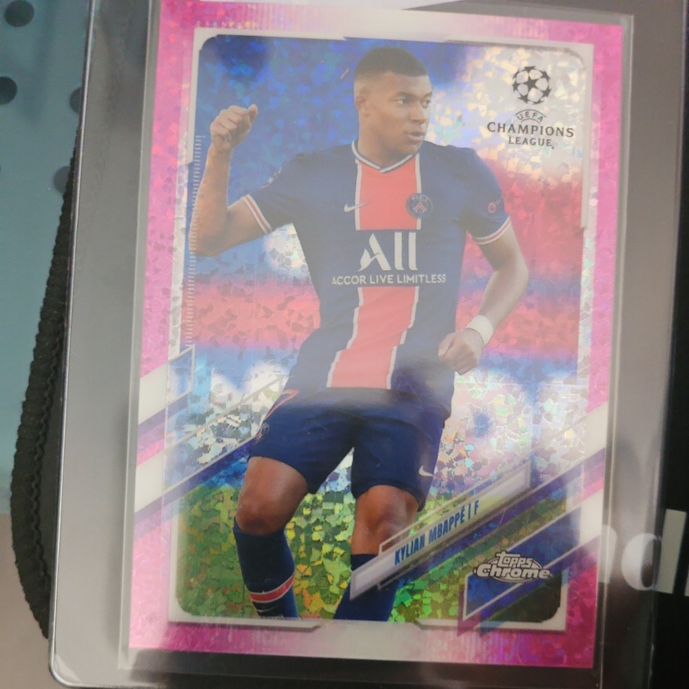 2020-21 Topps Chrome UCL - Kylian Mbappe #95 Pink Refractor /175