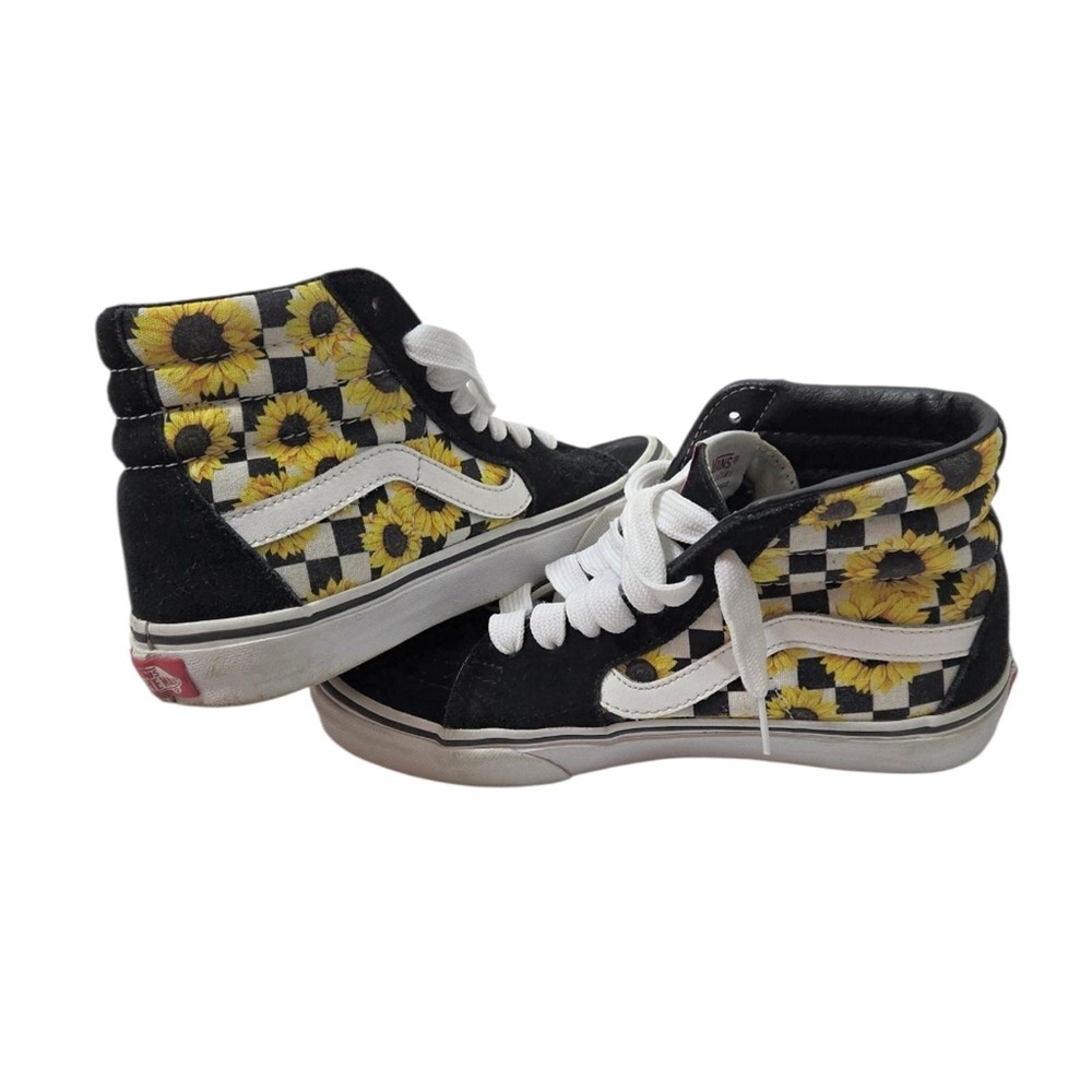 Vans Customs Sk8-Hi Checkerboard Sunflower Shoe
