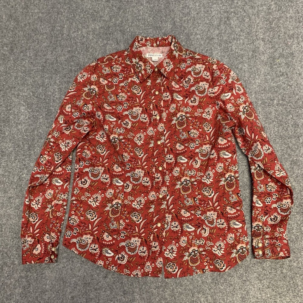 Pendleton Shirt Womens Size Medium Floral Button Front Long Sleeve