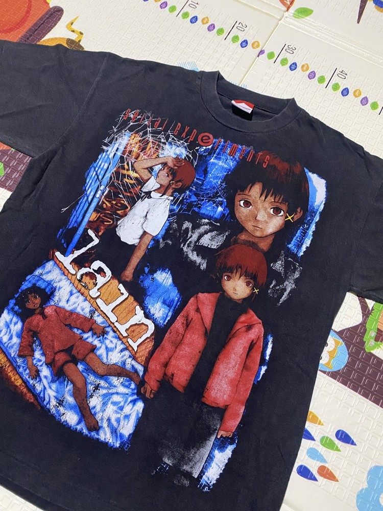 Rare Anime Experiment Serial Lain Limited bootleg Tshirt Graphic Double by Yama