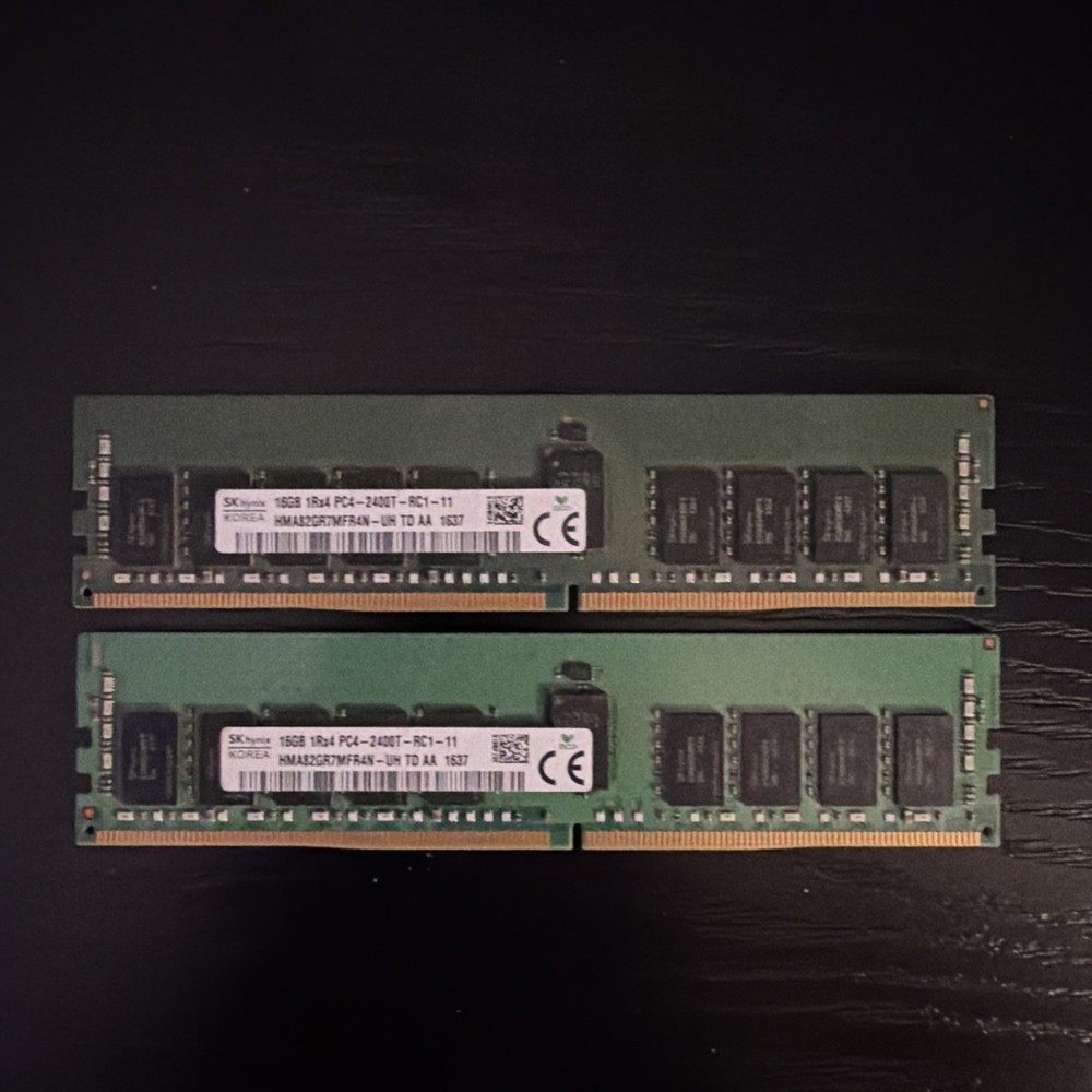 Hynix 32GB (2x16GB) HMA82GR7MFR4N-UH PC4-2400T DDR4 ECC RDIMM Server Memory