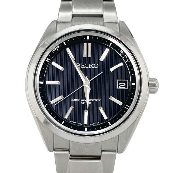 Seiko Brightz SAGZ083 Solar Men's Watch Titanium Black Dial Date Display