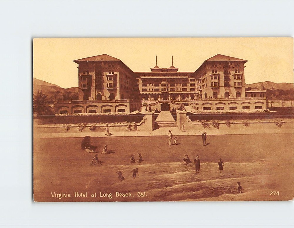 Postcard Virginia Hotel at Long Beach California USA