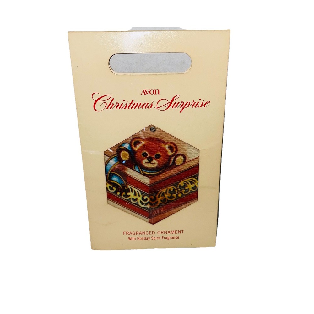 Vintage Avon Christmas Surprise Ornament Teddy Bear Bells Fragranced Retro VTG