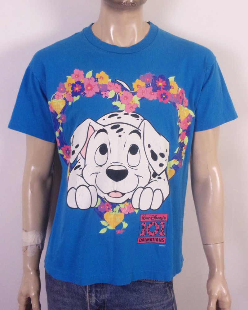 vintage 80s 90s single stitch Disney 101 Dalmatians T-Shirt Big Face Movie L