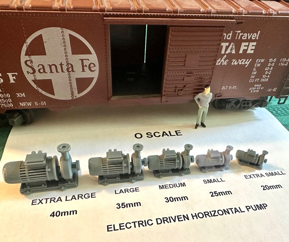 O Scale (1:48) Horizontal Pumps Set of 3 -  SME Platinum Series Museum Quality