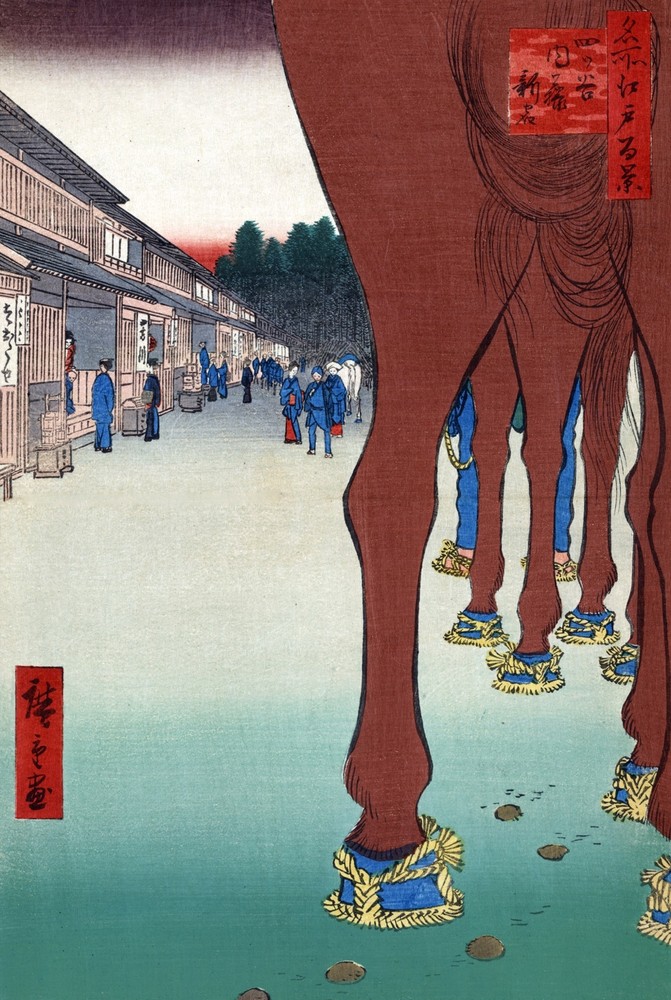 Japanese Big Horses Decor Poster. Asian Graphic Art. Wall Interior Design 2209