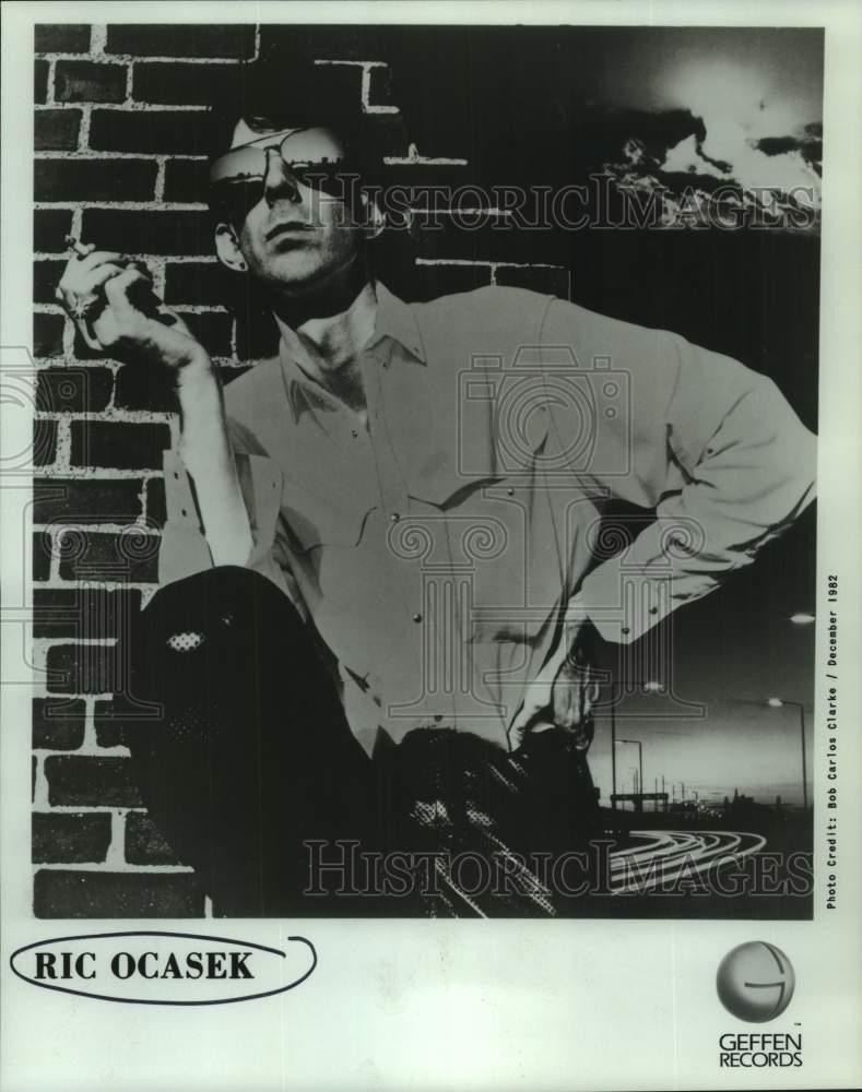 1982 Press Photo Geffen Records recording artist Ric Ocasek - nop62591