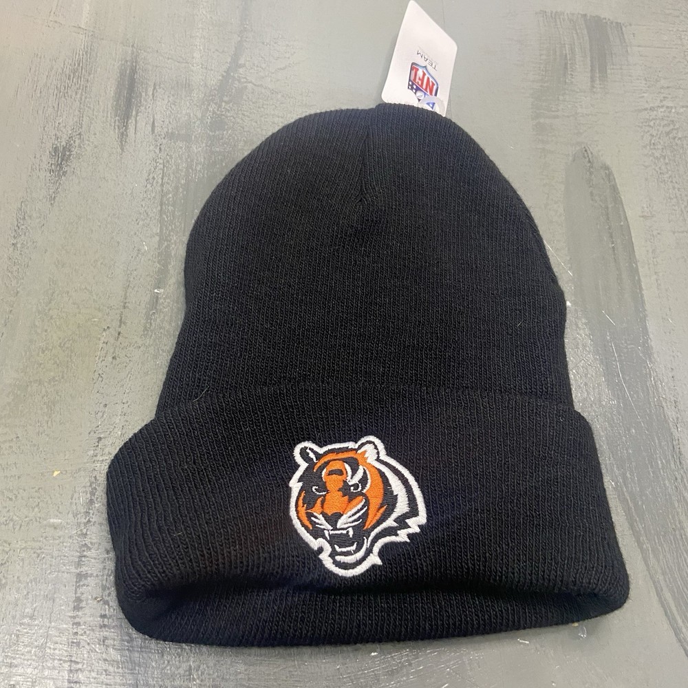 Cincinnati Bengals Black Knit Cuffed Skully Beanie NFL Team Logo Hat