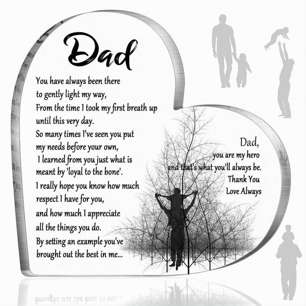 Figurine Gift for Dad Heart Plastic Clear Small Carved Romantic Home Decor