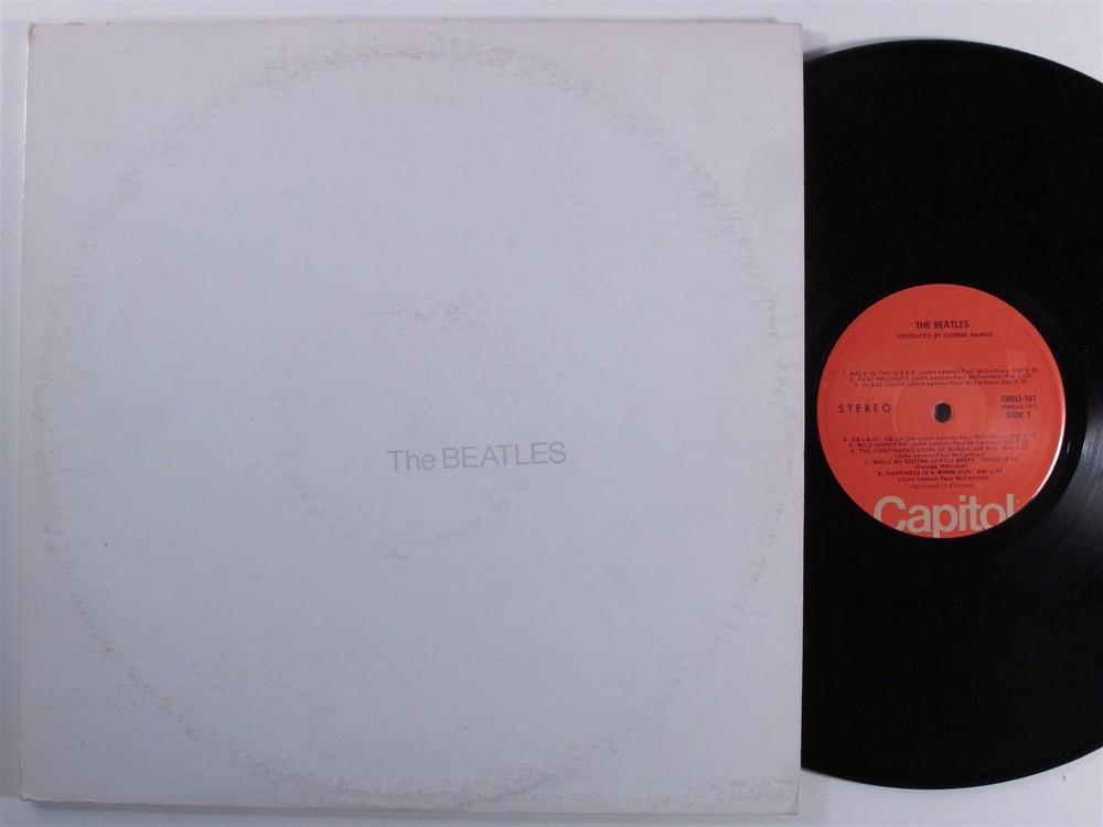 BEATLES Self Titled CAPITOL SWBO-101 2XLP VG+ orange label gatefold w/ pics f