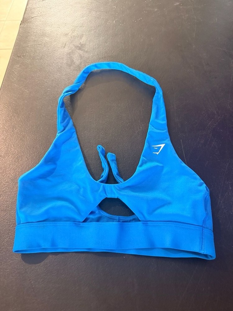 Gymshark Women's Cut-Out Sports Bra Blue Size S