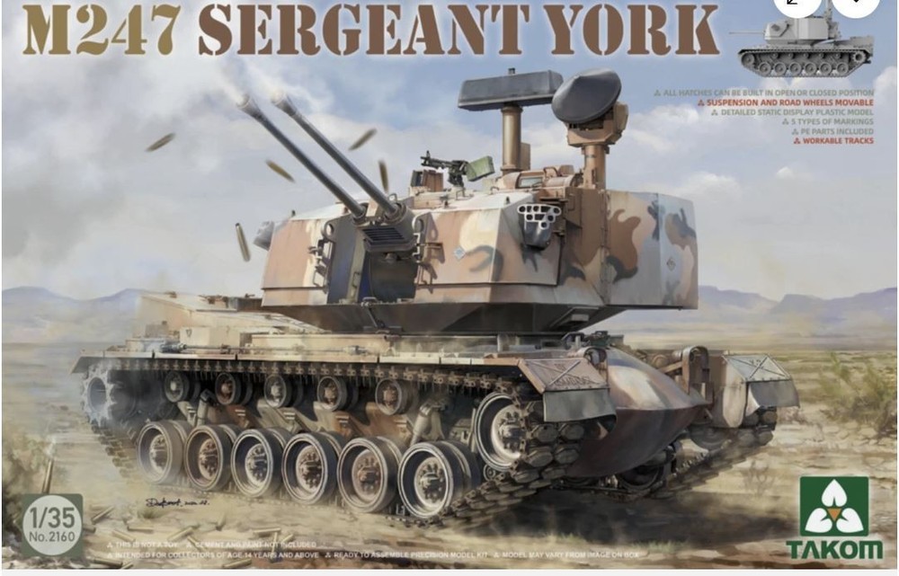 Takom 1:35 - 02160 US M247 Sergeant York SPAAG Model Military Kit