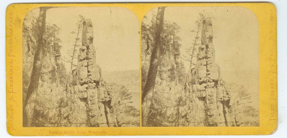 B2602~ WISCONSIN – Devil’s Lake Stereoview – Charles Zimmerman