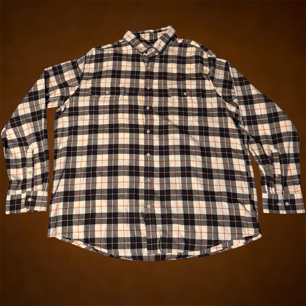 Goodfellow & Co Men's XXL Plaid Flannel Button-Up Long Sleeve Shirt Pockets
