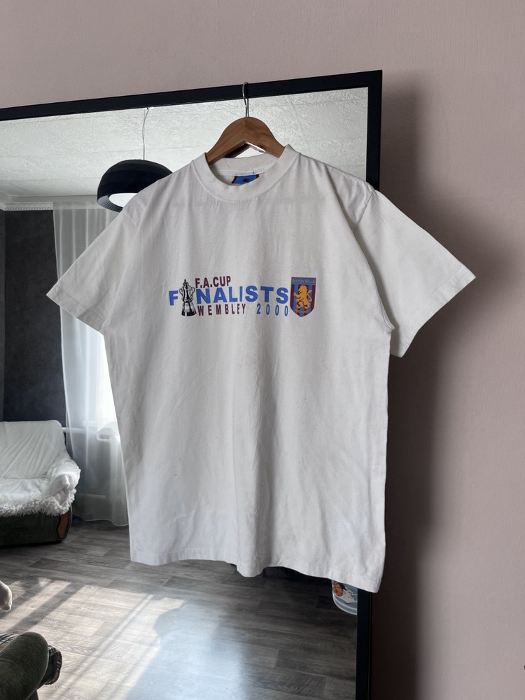Vintage Aston Villa F.A. Cup Finalists Wembley 2000 Logo 00s White T-Shirt XL