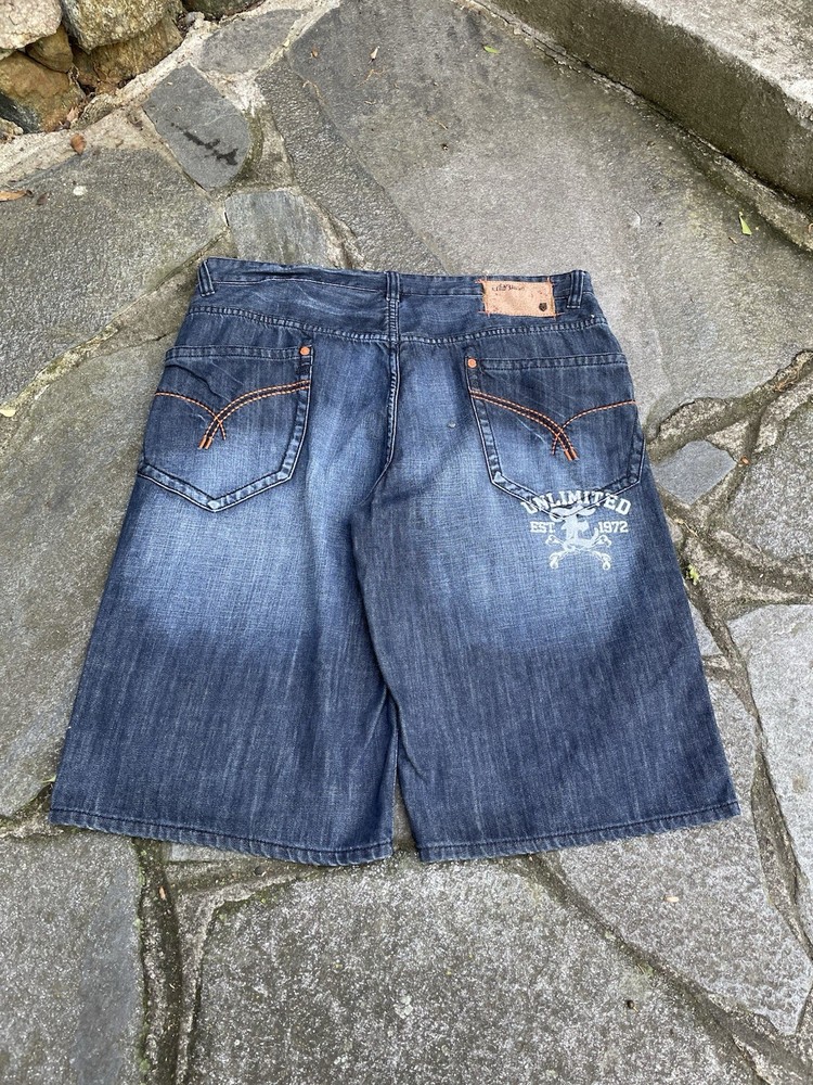 Vintage Y2K Ecko Unltd Baggy Jorts Southpole Style Jean Shorts 38 Grunge Skater