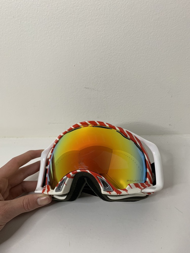 Pristine Oakley POLARIZED Splice Snow Goggles Shaun White Red Fire iridium Ski