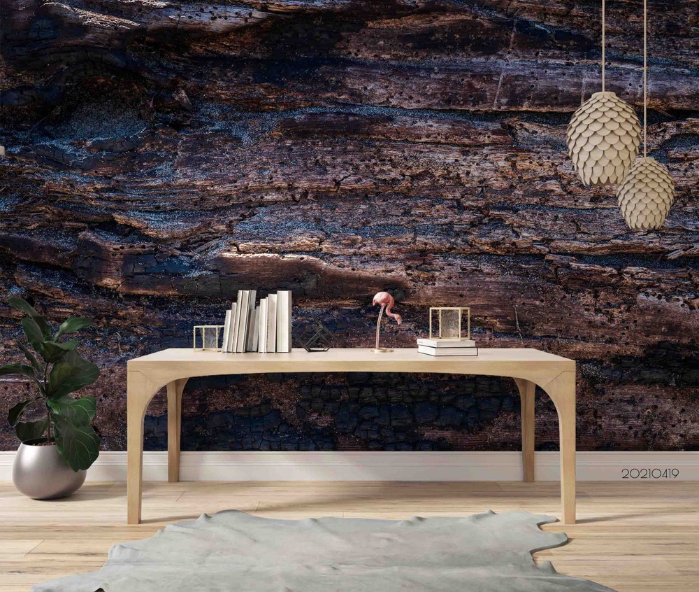 3D Wood Carbonized Texture Wall Murals Wallpaper Murals Wall Sticker 2