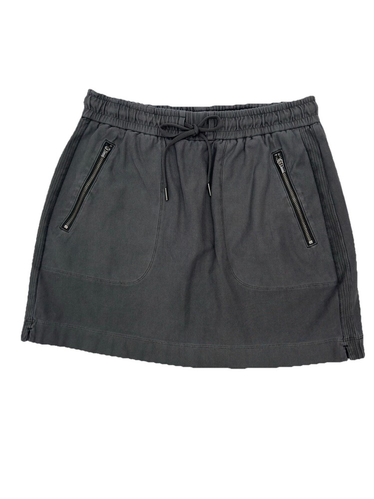 Athleta Farallon Skirt Women’s Size 4 Gray Cotton Blend Zip Pockets