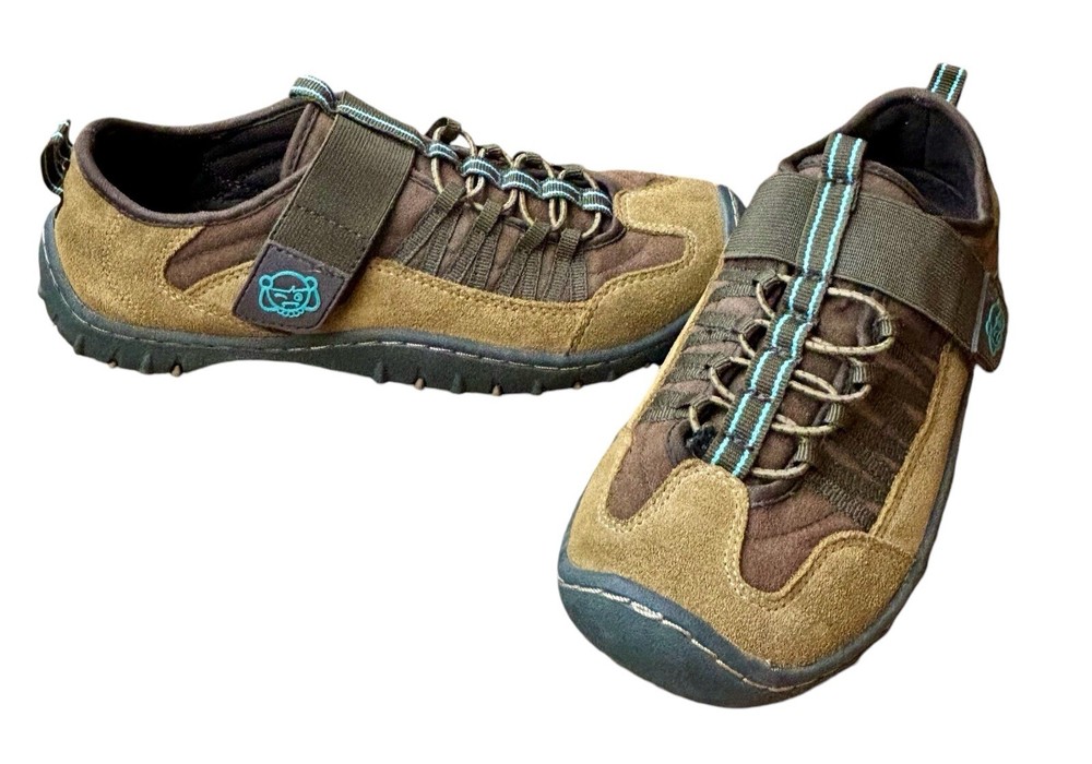 Women's 7.5 M Sugar Rocky Leather Brown Tan Shoes Hiking Sneakers Elastic Strap