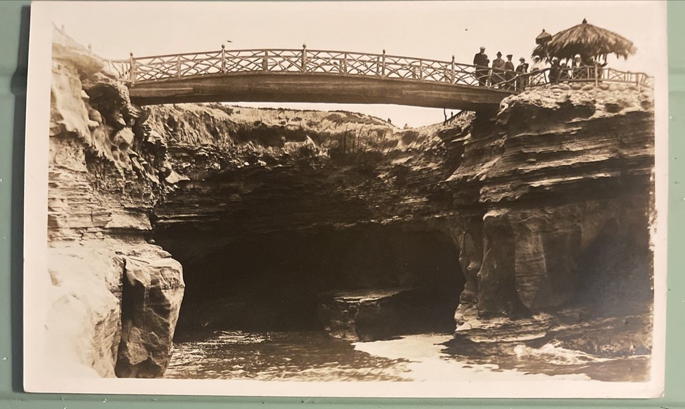 1920c Sunset Cliffs Bridge Point Pt Loma California CA San Diego RPPC Real Photo