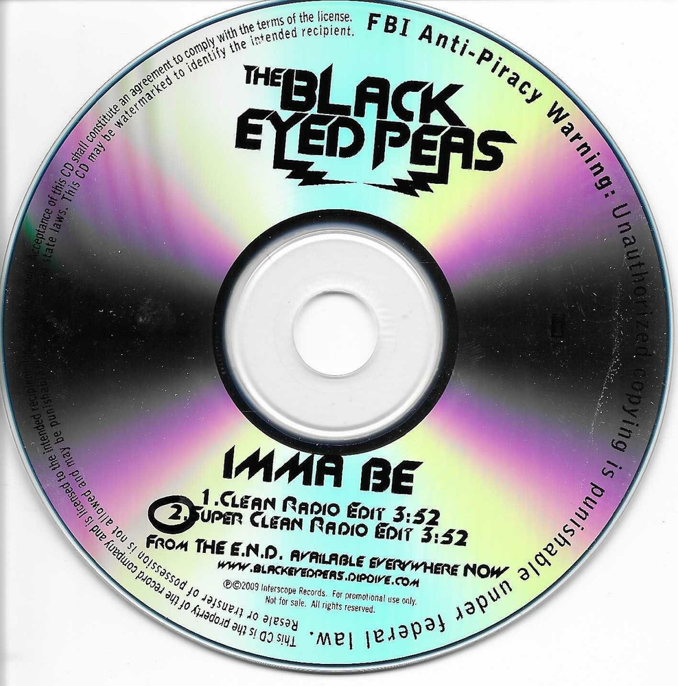 BLACK EYED PEAS Imma Be w/ 2 RARE EDITS TST PRESS PROMO DJ CD single Fergie 2009