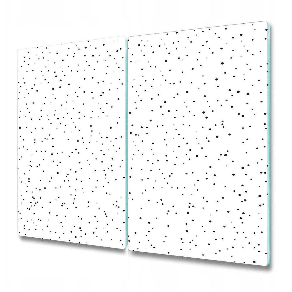 Glass Kitchen Chopping Board Chaotic dots monochrome white and black large