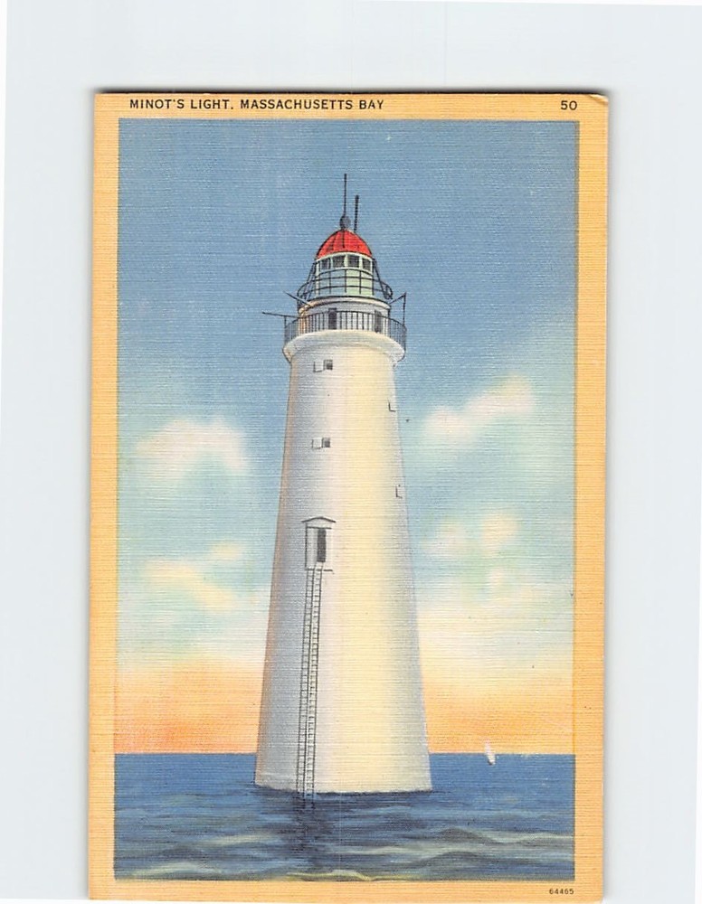 Postcard Minot's Light Massachusetts Bay USA