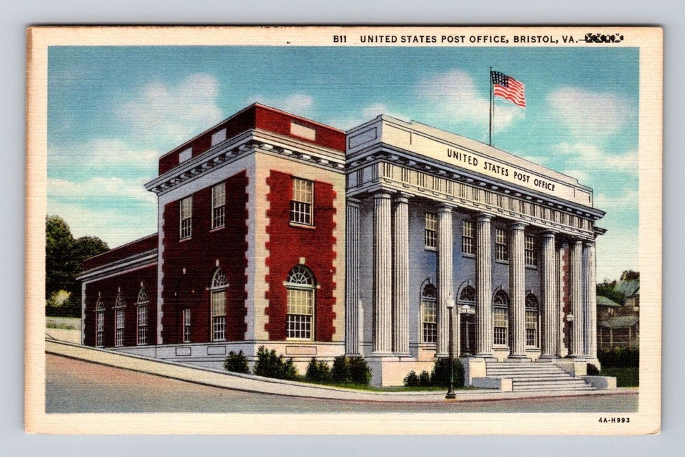 Bristol VA-Virginia, United States Post Office, Antique, Vintage Postcard