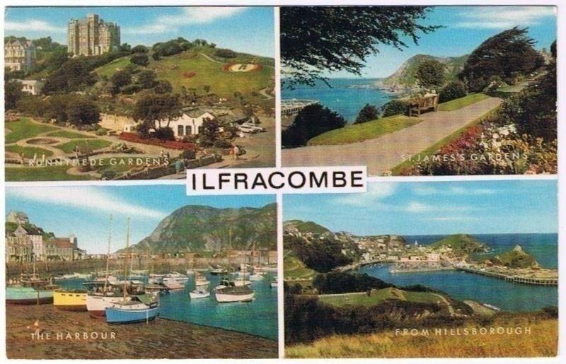 Ilfracombe England Postcard Multi View Runnymede Hillsborough