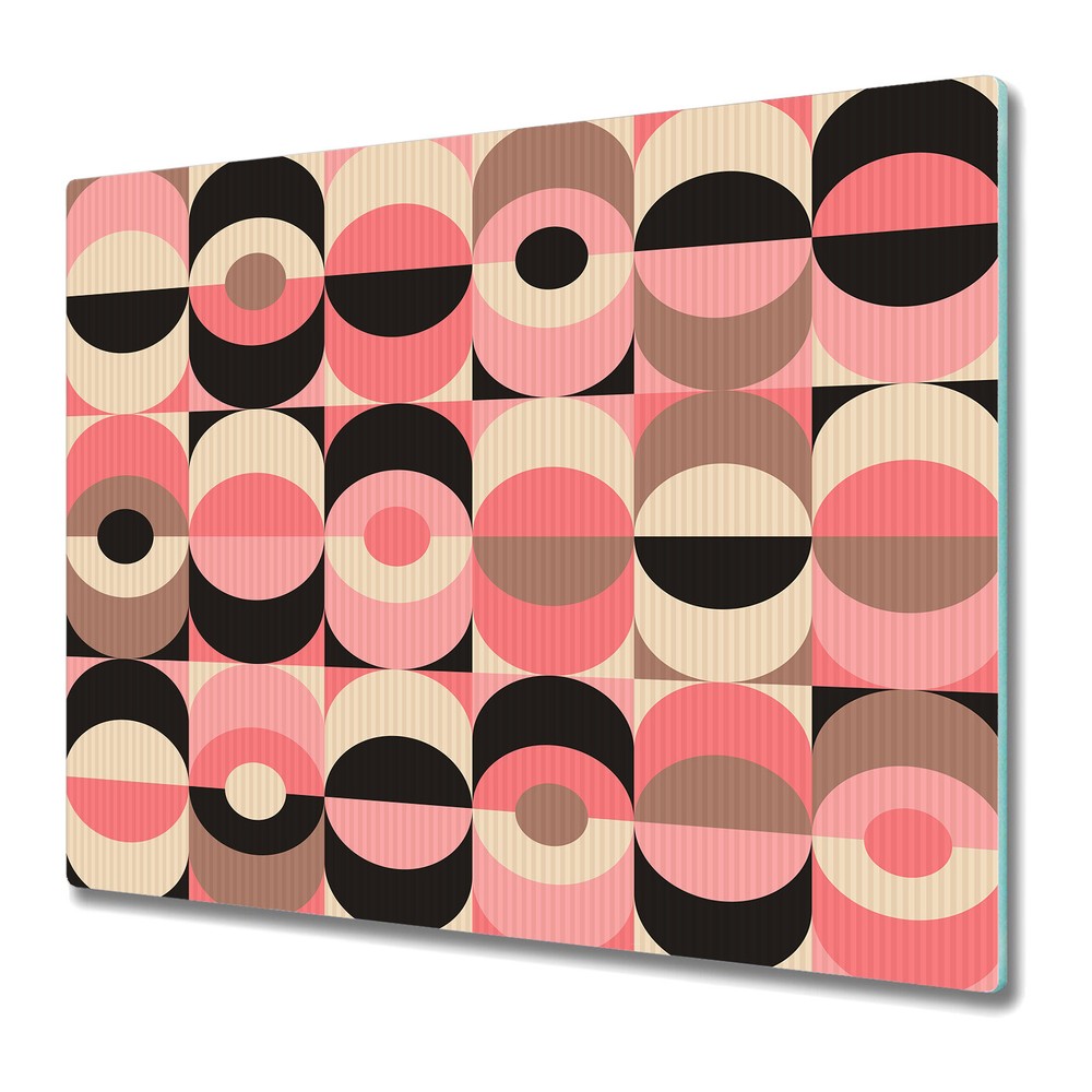 Glass Chopping Cutting Board Muster vintage geometric pink and black 60x52