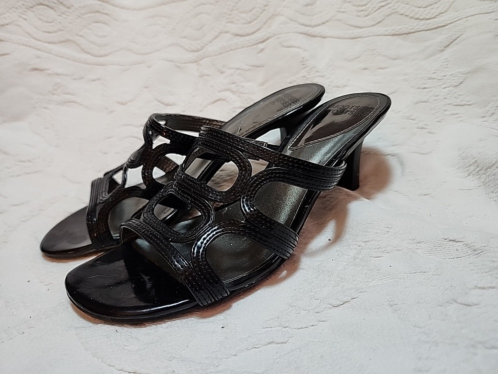 Mootsies Tootsies Womens Black Open Toe Sandals Heels Size 7M