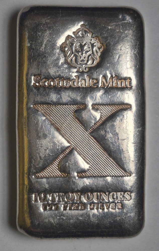 10 oz Silver Bar - Scottsdale Mint Imperium X .999 Silver Bullion Bar