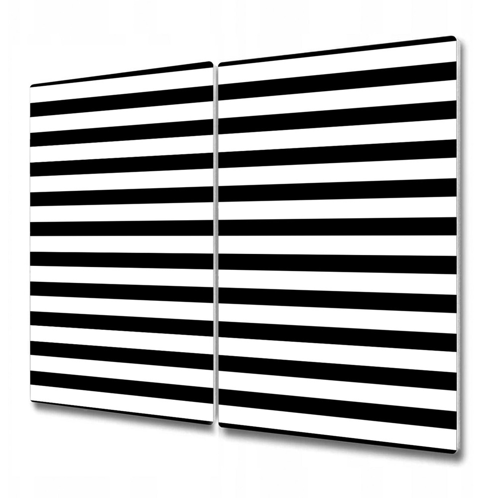 Glass Cutting Board Worktop Saver Stripe Black and White Stripes 2x30x52