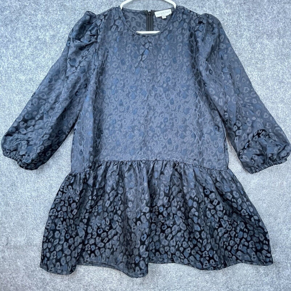 Never Fully Dressed Dress Womens 10 Blue Leopard Cheetah Jacquard Puffy Bouncy