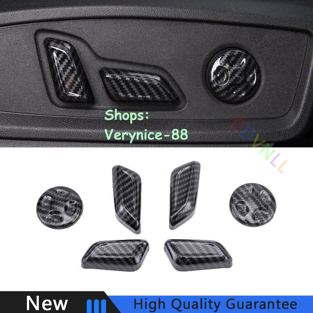 Fit For Audi Q5 2018-2022 Carbon Fiber Car Inner Seat Button Handle Cover Trim